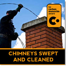 picture of chimney sweep cleaning a chimney